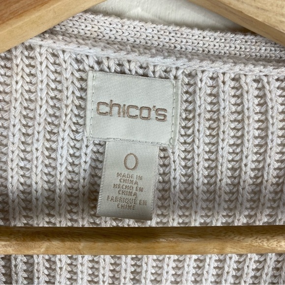 Chico's Slouchy Wool Blend Dolman Sleeve Knit Pullover Sweater Beige Size 0 - Picture 3 of 5